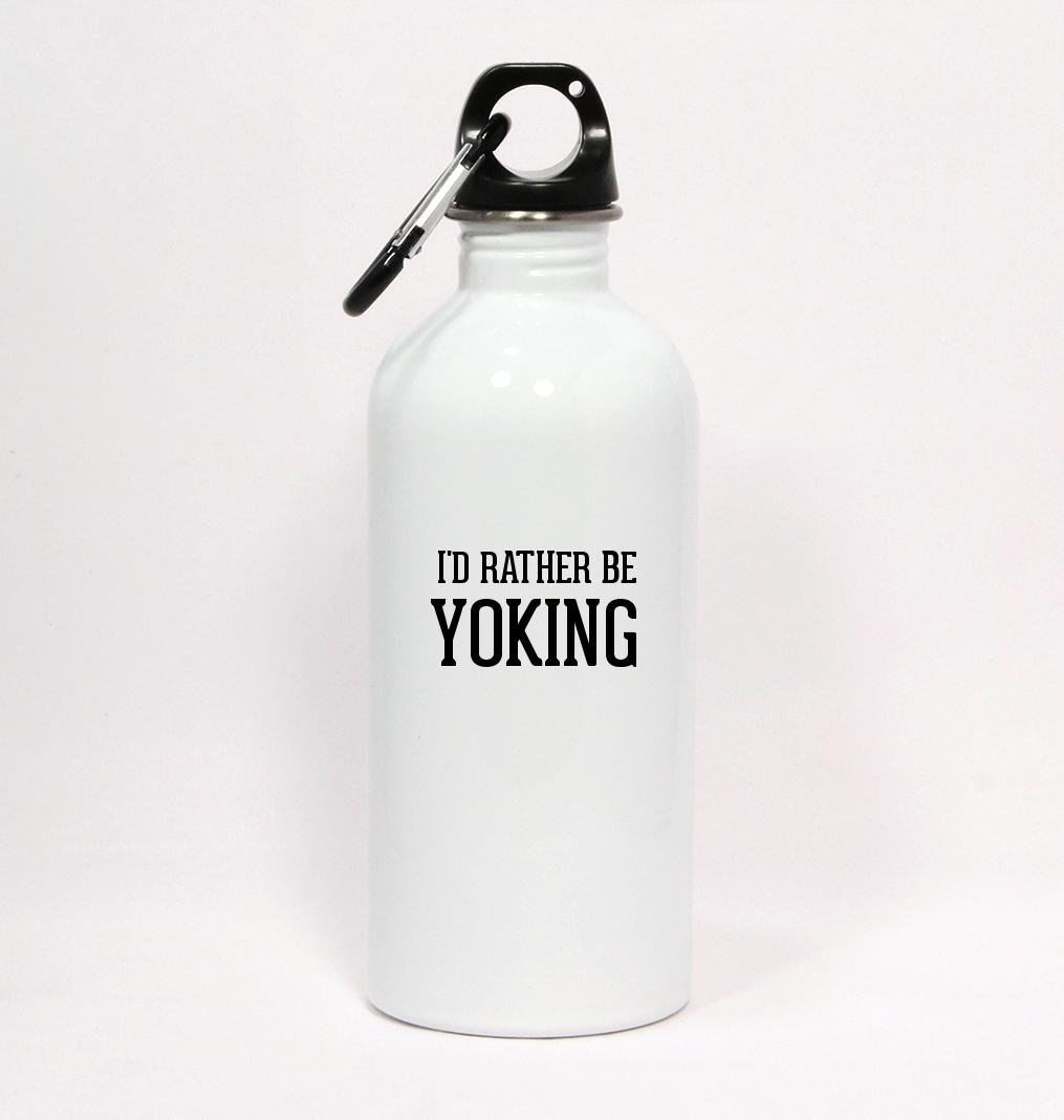 Los Drinkware Hermanos I'd Rather Be YOKING - White Water Bottle with Carabiner 20oz