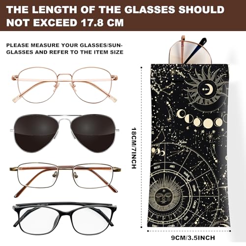 Image of Anikathy 2Pcs Sunglass Eyeglass Glasses Case Soft PU Leather with Cleaning Cloth Cute Glasses Pouch Bag for Men Women Girs