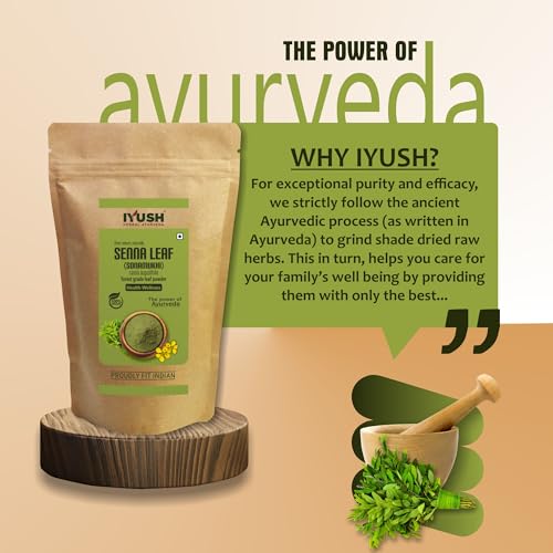 Image of IYUSH Herbal Ayurveda Senna Powder - 400gm | Sanay Patti Powder | Nilavarai Powder Organic | Sonamukhi Powder | Sanay Leaves | Sanay Powder | Sanay Leaves Powder | Sana Leaf Powder |