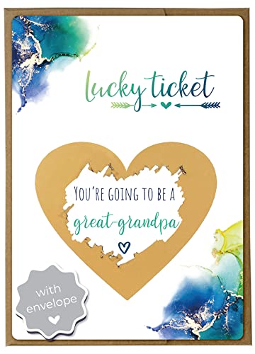Image of Joli Coon Pregnancy announcement scratch card - You are going to be a great grandpa - Baby announcement with envelope - Dream