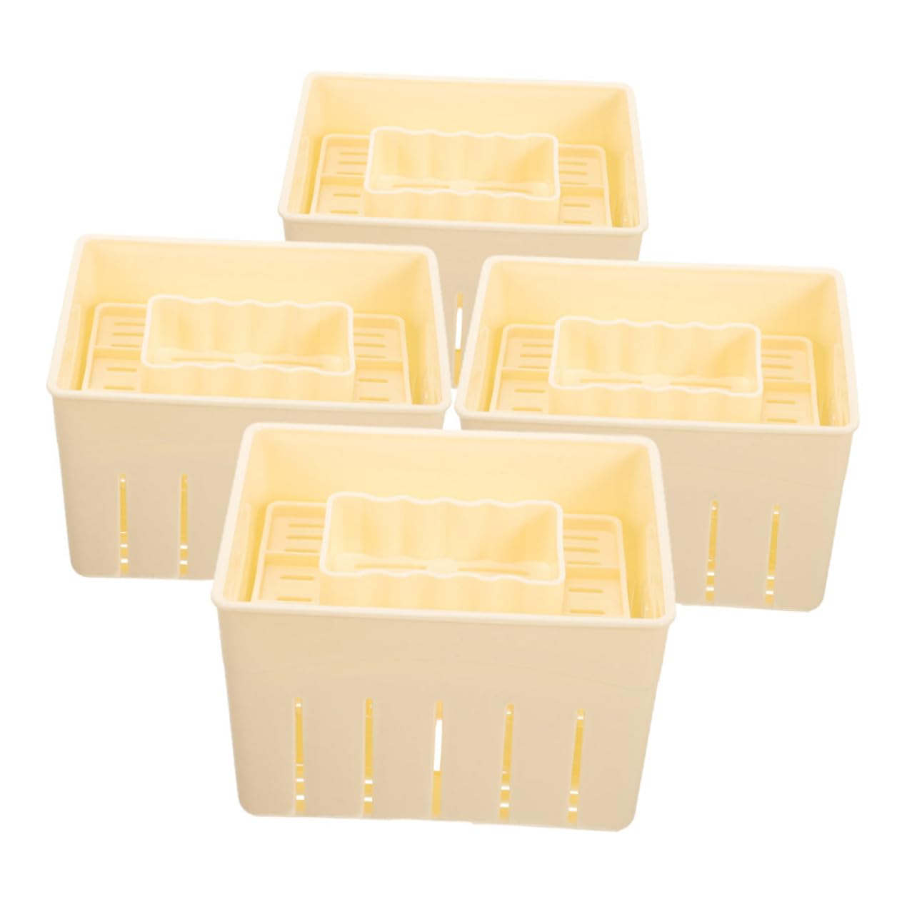 FUNOMOCYA 4pcs Tofu Press Mould Bean Curd Presser for Homemade Tofu Cheese Simple Design Making Tool for Kitchen for