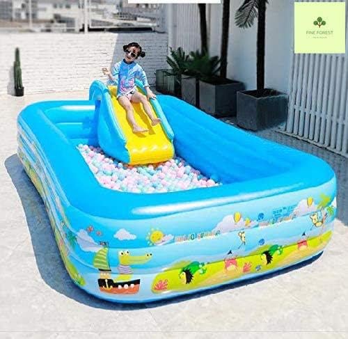 【Fine Forest】すべり台 滑り台 付き ビニール プール ジャンボ キッズ 子供 家庭用 210cm×140cm×60cm