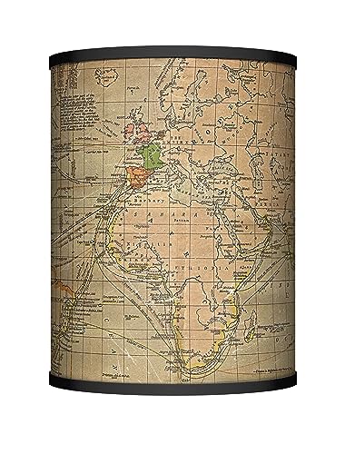 Lamp-In-A-Box Old World Map Shade Lamps For Nightstand cover