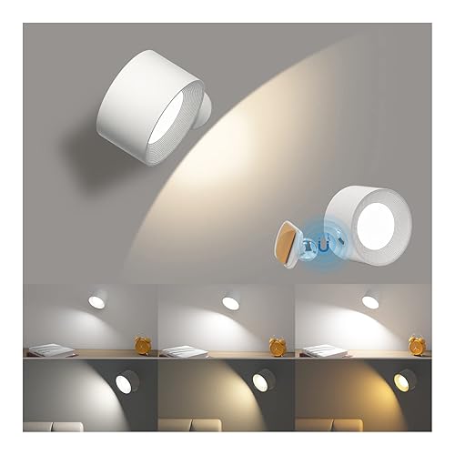 AKSDA Battery Operated Wall Light, LED Lamp with 360 Adjustable