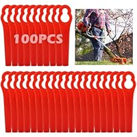 Grantop 100 Stücke Ersatzmesser Set, Rasentrimmer Messer Kunststoff Ersatzklingen, Rasentrimmer Zubehör für Kunststoffmesser Akku-Rasentrimmer…