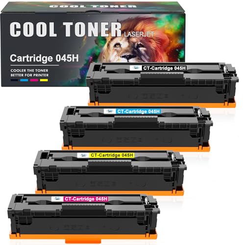 Cool Toner Compatible Toner Cartridge Replacement for Canon 045 045H Toner Cartridges for Color ImageCLASS MF634cdw MF632cdw LBP612cdw MF634 MF632 LBP612C Printer (Black Cyan Magenta Yellow, 4-Pack)