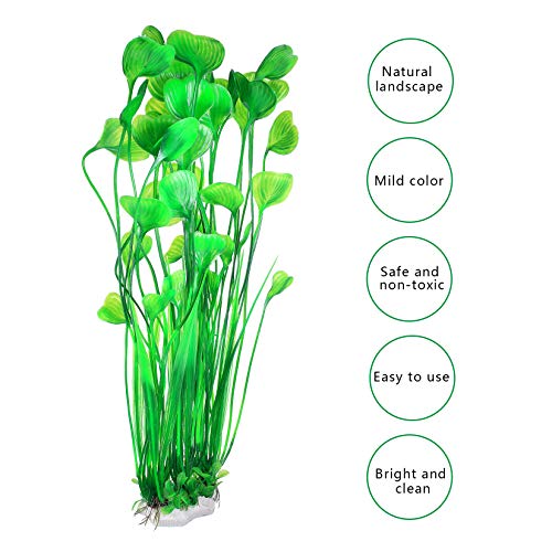 image for Yibaijia 2 Pcs Large Aquarium Aquatic Plants Decoration, Plastic Artif