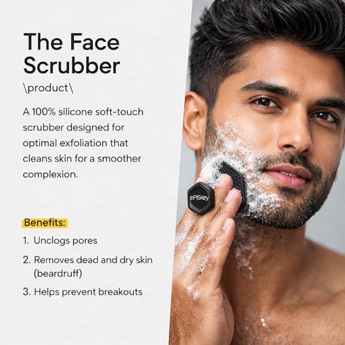 Image of Episkey Silicone Face Scrubber - Gentle Exfoliator Pad & Massager - Removes Dead & Dry Skin - Invigorating Addition to Grooming Routine - Soft-Touch Shower & Bathroom Accessory - GREY (ETOOL FS GREY)