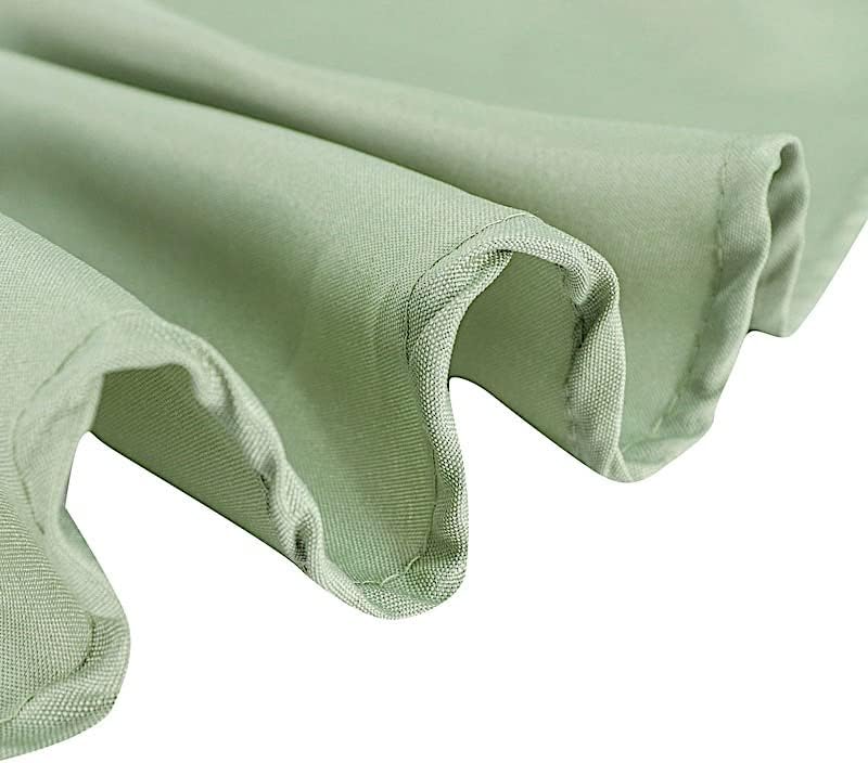 Miniatura 6 de Mantel redondo de poliéster lavable de 120 pulgadas de eucalipto verde salvia de fácil cuidado para interiores y exteriores, despedida de soltera,