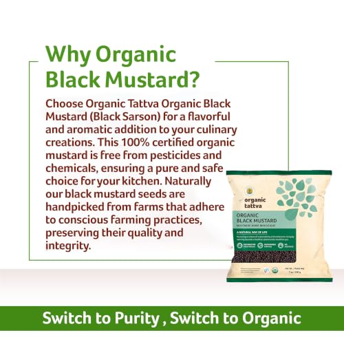 Image of Organic Tattva Black Mustard Seeds 100g | Quality Rai | Naturally Processed Farm-Fresh Whole Seeds | Aromatic Spice for Tempering & Indian Cooking