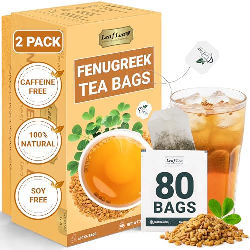 Image of LeafLea Fenugreek Tea Bags, Whole Methi Seed Tea, 80 Count Value Pack