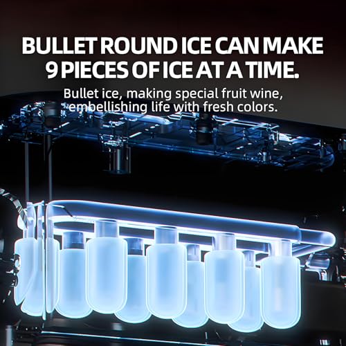 Countertop Ice Maker Machine - Compact Pellet Ice Maker with Self-Cleaning, Anti-Slip Pad, Perfect for Home & Office, Fast Ice Production, Quiet Operation