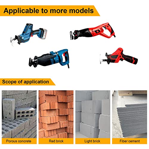 Starx Reciprocating Saw Blade-Demolition Masonry Hard Alloy Tungsten Carbide Saw Blades For Cutting Brick, Limestone, Fiber Cement, Aerated Concrete And Proton,1/2"Universal Shank. 12"(305Mm)*2Tpi #TOP2