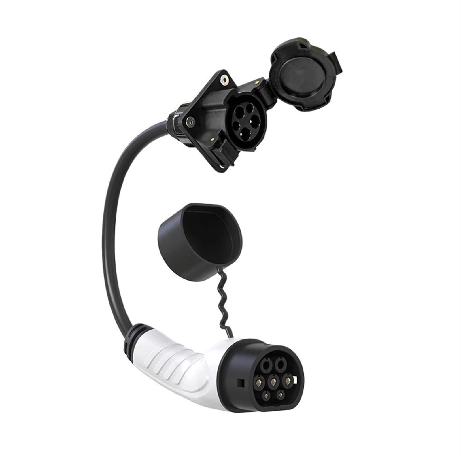 J1772 Socket Type 1 To Type 2 IEC62196-2 16A 32A EV Car Charger Adapter 0.5m Cable For Electric Vehicle EVSE Charging Station(Type1 to Type2 16A)