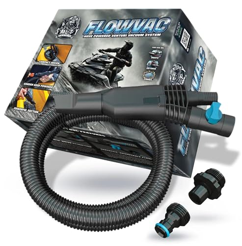 Salty Captain FlowVac Water Vacuum – Venturi-Powered Suction for Fast Water & Debris Removal – No Electricity Needed – Ideal for Boats, 4WD, Pools & Home Cleanup – Lightweight, Durable & Easy to Use