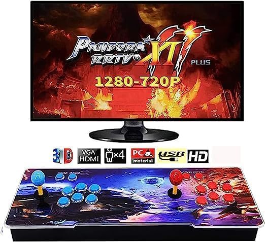 26780 Games in 1 Pandora's Box Arcade, 3D Arcade Game Console with 2 Joysticks, 1280x720 Full HD, VGA, HDMI, Support Search/Save/Hide/Pause Game