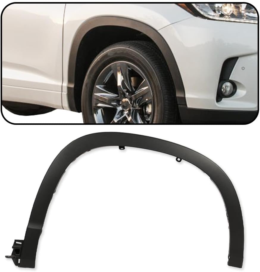 ALLGOOD Fender Flares Compatible with 2014-2018 Toyota Highlander Front Left & Right Fender Protector Primed Factory Style Wheel Fender Trim