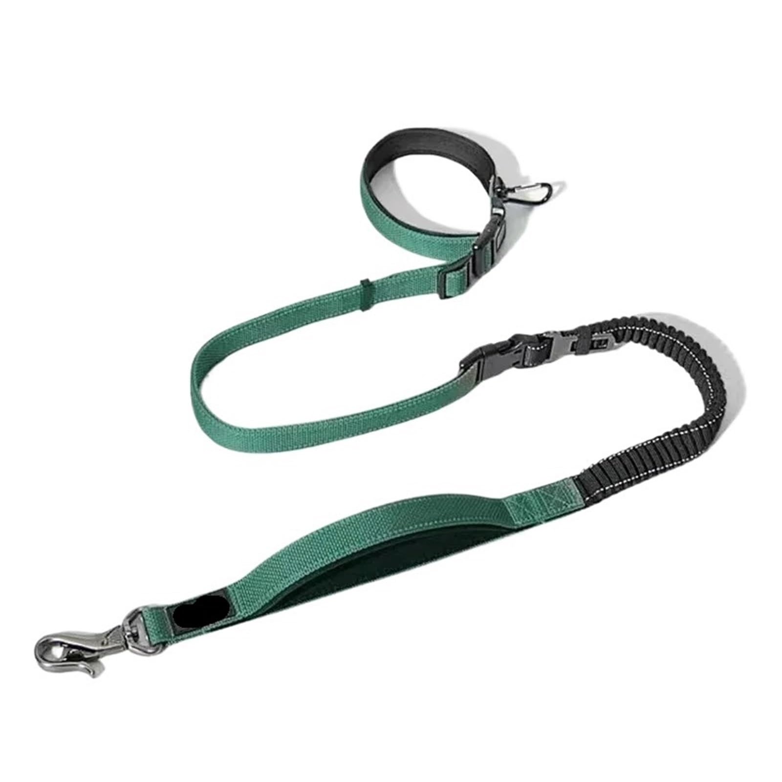Correa de Tiro para Perro Cinturón Multifuncional 6 en 1 for pasear y Correr Perros Grandes, con Manos Libres(Green)