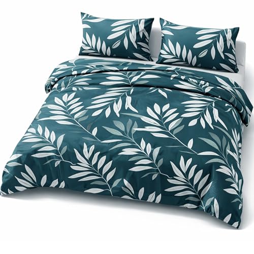 Image of Bedsheet for Double Bed King Size | 90 X 100 Inch Bed Sheet with 2 Pillow Covers 18 X 28 Inch | Soft, Wrinkle Resistant, Durable 250 TC Breathable, Skin Friendly | Dark Teal