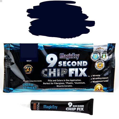 Image of MagicEzy 9 Second Chip Fix - Professionally and Easily Touch-Up Cracks and Chips on Your Boat, Jet Ski, Yacht, Other Water Vehicles, and on Other Gelcoat and Fiberglass Surfaces - Navy Blue