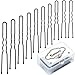 KINGMAS 180 Pack U Shaped Hair Pins Bun Hair Pins with Storage Box (1.97 inch)
