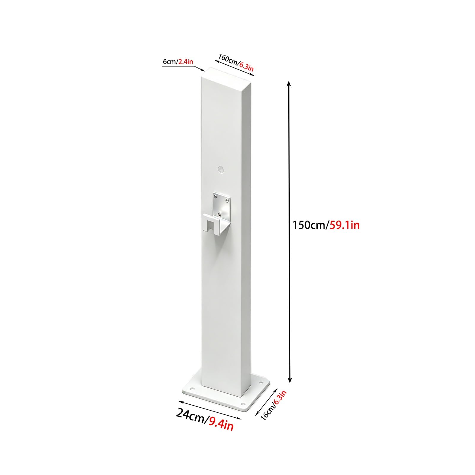 Supporto per Stazione di Ricarica EV,Colonnina di Ricarica Autoportante,Compatibile con Caricabatterie di Livello 1 e 2 Uso Interno/Esterno Altezza: 59,1 Pollici (più Colori Disponibili)(White)