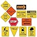 WERNNSAI Construction Zone Party Decorations - 12 PCS Size 8" Traffic Sign Cutouts for Boys Kids Birthday Party Construction Theme Party Supplies