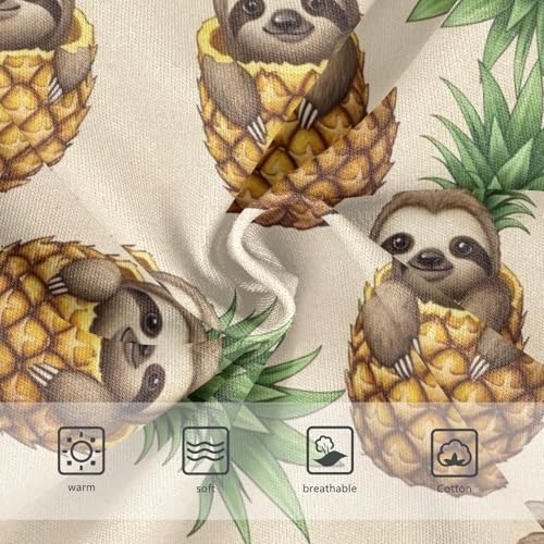 CHIFIGNO Boy Cotton Underwear Soft Briefs Printed Brief Underwear for Little Boys, Cute Sloth Pineapple Beige3