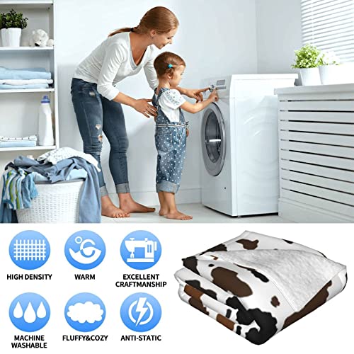 Artfuy Cow Print Blanket Microfiber Sherpa Fleece Throw Blanket Super Soft Lightweight Fuzzy Flannel Cozy Warm Plush Blankets For Couch Sofa Bed Office #TOP4