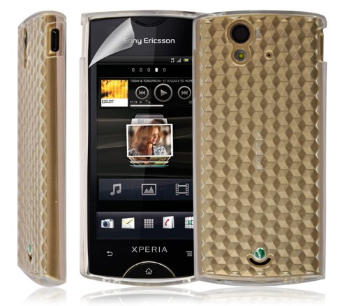 Coque étui housse en Gel pour Sony Ericsson Xperia Ray couleur blanc transparent + film écran