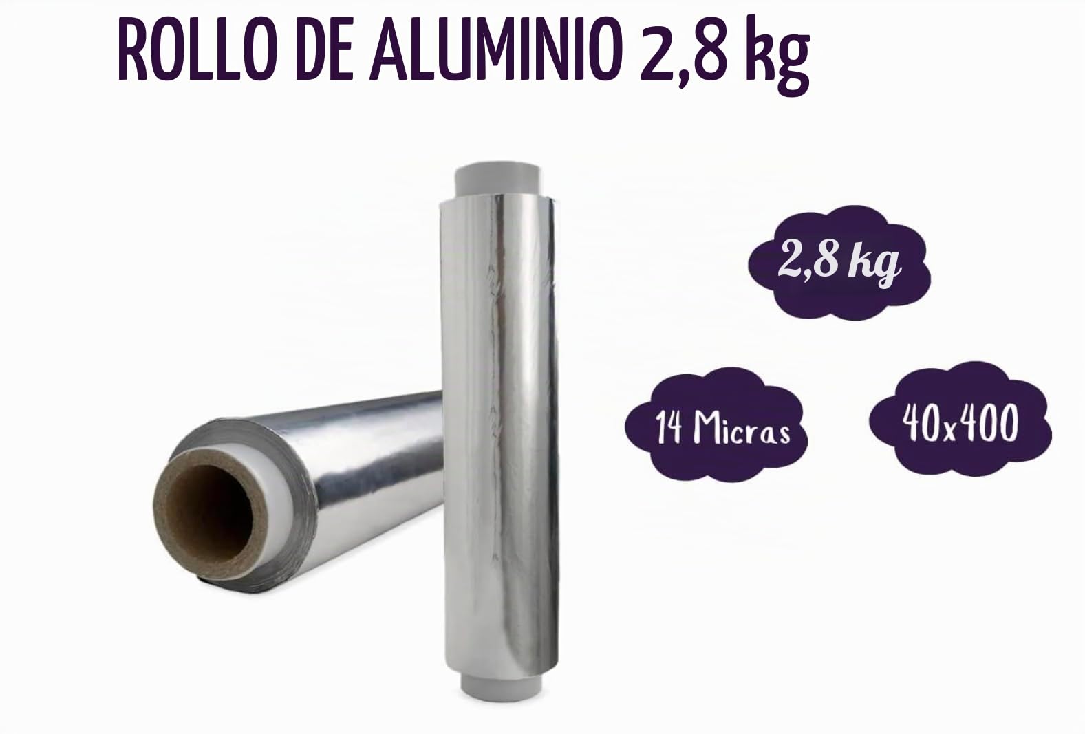Rollo Papel Aluminio Industrial, Rollos de Uso Profesional, Ideal para Hostelería, Restauración, Catering, Cocina, Peluquería (40x300 metros)