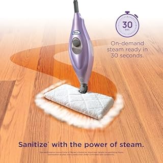 Shark Steam Pocket Mop with 2 Washable Double-sided Pads, Steam Sanitization, Swivel Steering, Lightweight, Steam Cleaner for Sealed Hard Floors, Hardwood, Marble, Tile, Purple, S3501