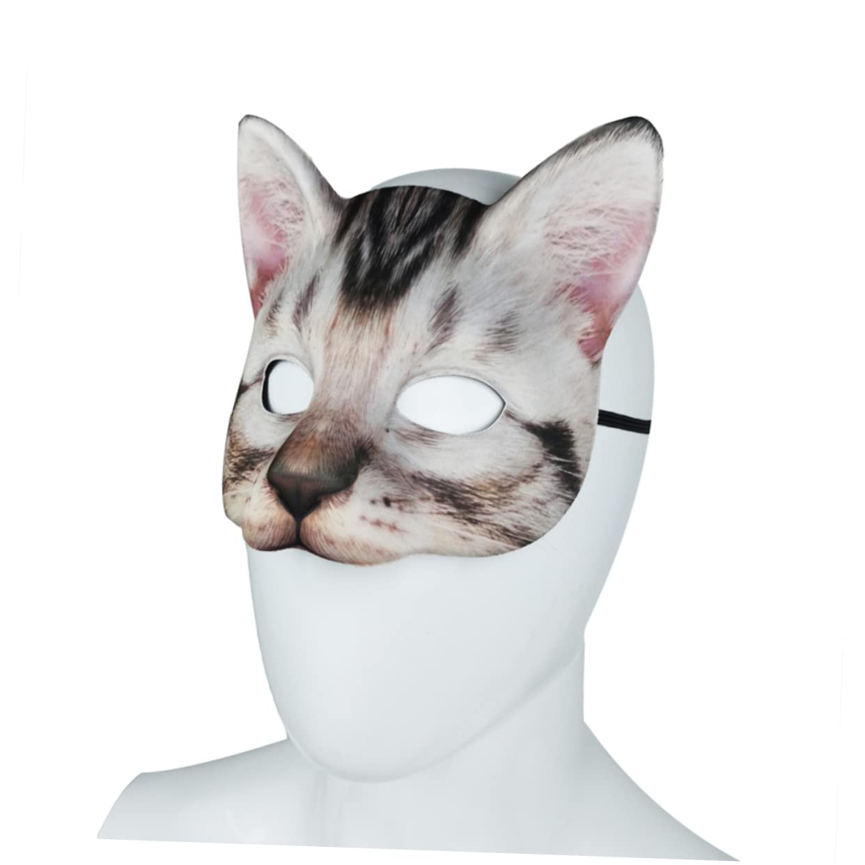 COLLBATH Cat Head Mask Half Eyes Masquerade Cat Mask Eva Fabric Halloween Carnival Fun