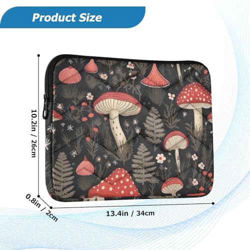 Funda para portátil 13-14 pulgadas impermeable con diseño de hongos rojos miniatura 3