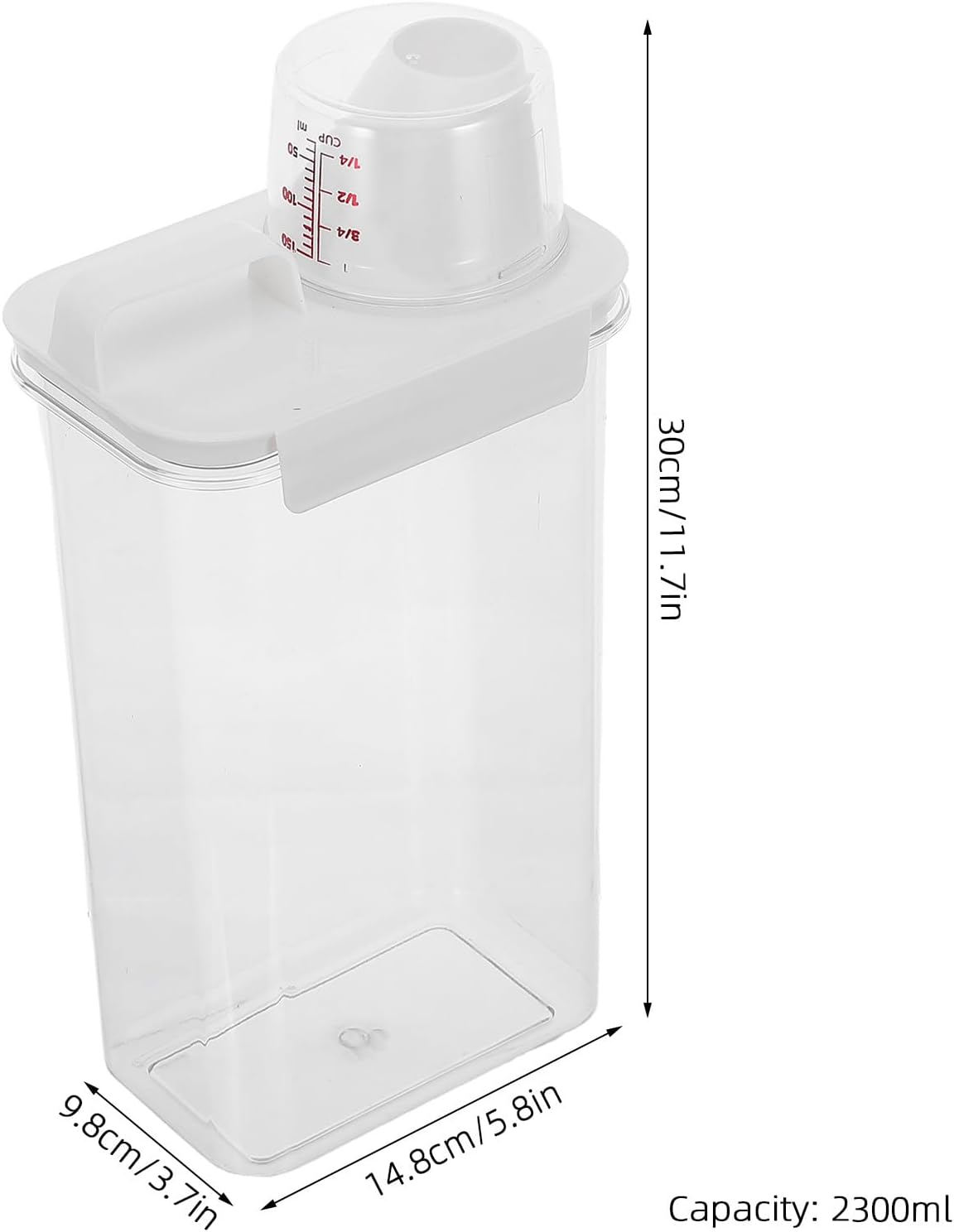 YARNOW Plastic Laundry Detergent Dispenser, 2300ml Liquid Detergent Container, Washing Powder Organizer with Lid for Laundry Room Storage Organization image 2