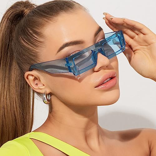 Lunettes de soleil rivets vintage et monture petit rectangle vert - 2