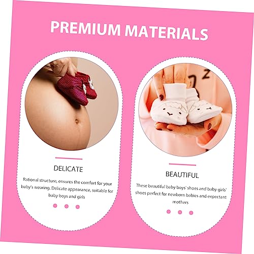 1 Pair Knitting Shoes for Kids Warm Shoes Baby Knitting Shoe Handmade Knitting Shoes Baby Shoes Booties Baby Crochet Shoes Baby Boots Yarn Spring and Autumn Pink Newborn2