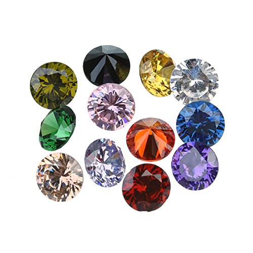 Linsoir Beads 50 Pcs 6Mm Cubic Zircon Loose Round Cubic Zirconia Top Aaa Brilliant Cut Faceted Synthetic Cz Gemstone No Holes For Diy Jewelry Making #TOP4
