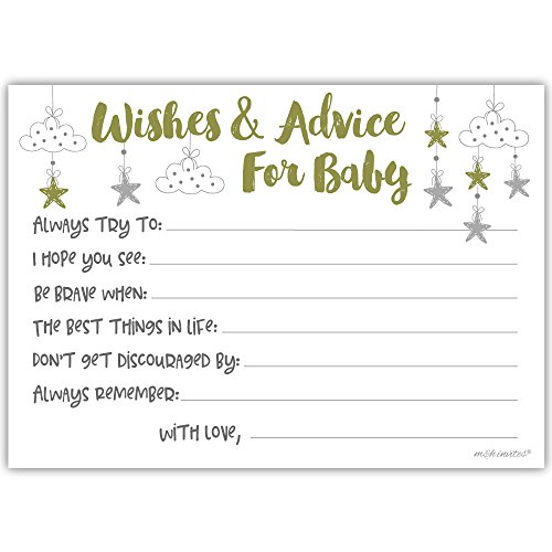 50 Little Star Wishes and Advice For Baby Cards - Baby Shower Game