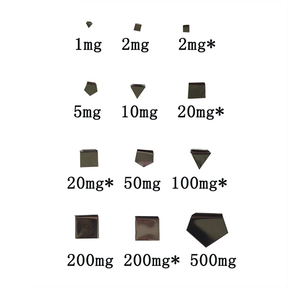 Huanyu Pesos de calibración de clase F1 1mg-500mg 12pcs acero inoxidable ECO caja de aluminio (1mg-500mg 12pcs)