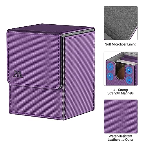 image for MIXPOET Deck Box for MTG Cards, Trading Card Case with 2 Dividers per 