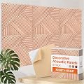 Ekkogo XL Acoustic Wall Panels 6-Pack Decorative Acoustic Panels High Density Sound Absorbing Wall Art 70.86X47.24 Inches with Self-adhesive for Studio Home and Office - Oak Wood Finish