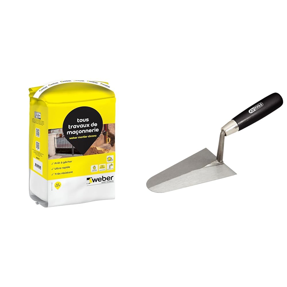 Weber Mortier Chrono 5kg à prise rapide pour sceller vos projets avec la truelle KS Tools