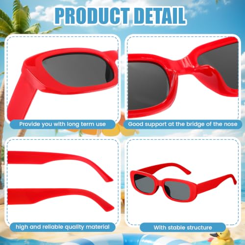 Image of Ecally 36 Set DIY Rectangle Sunglasses Decorating Kit for Women | Retro Sunglasses Bulk Outdoor Eyewear, Vintage Trendy Sunglasses for 90s Crafts Part