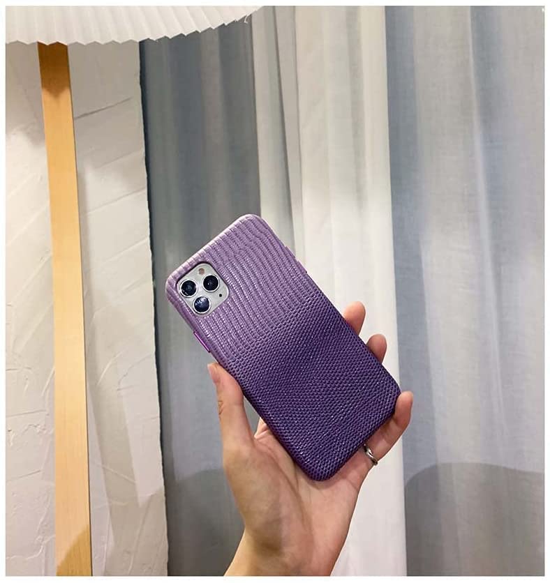 Coque cuir de vache iPhone 12 Pro SCHIK violet dégradé protection luxe - 5