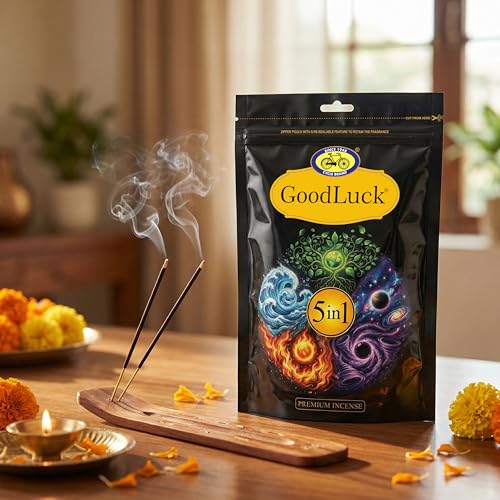 Image of Cycle Pure GoodLuck 5-in-1 Agarbatti (450g) | Premium Incense with Fruity, Floral & Classic Fragrances (Pineapple, Rose, Shivuli, Cosmatiq, Moods) | Long Lasting Aroma | Ideal for Pooja & Home