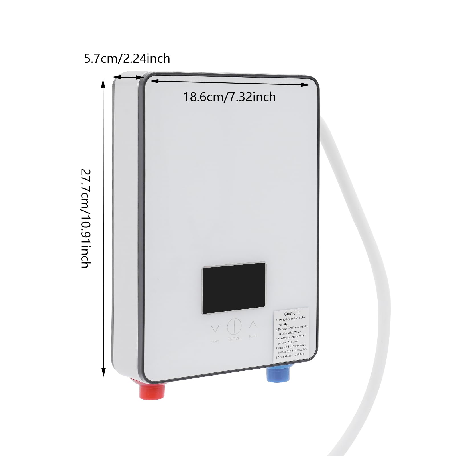 Scaldacqua istantanea 6500 W, scaldabagno elettrico con display touch a LED, regolabile in temperatura, scaldabagno, IPX24, impermeabile, con doccetta e set doccia, per bagno, doccia, cucina, casa
