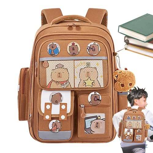 Sac à dos capybara grand volume en tissu Oxford étanche pour fournitures scolaires