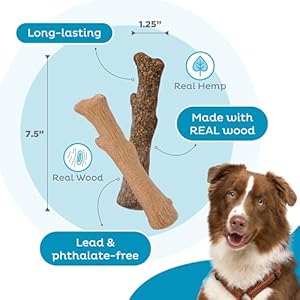 Petstages Dogwood Wood Durable Dog Chew Toys, Real Wood & Calming Hemp, 2-Pack, Medium Petstages Dogwood Wood Durable Dog Chew Toys Real Wood Calming Hemp 2 Pack Medium