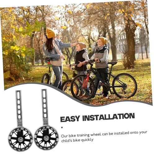 Ruedas de entrenamiento para bicicleta con luces LED y estabilizadores reemplazables, color negro miniatura 3